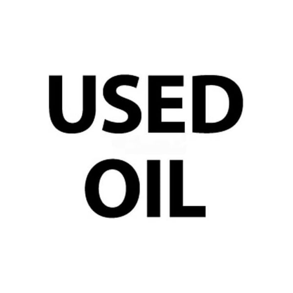 NMC Hazardous Materials Sign, Used Oil, 10in X 14in, White/Black